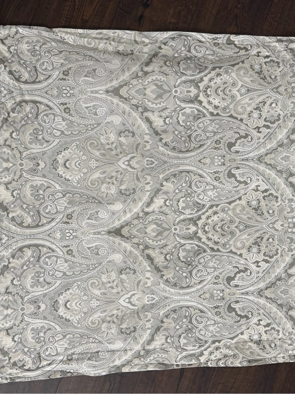 Pottery Barn Caesarea Duvet Cover King Size Euro Pillow Sham Paisley Grey Tan